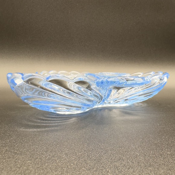 Cambridge Glass Caprice Moonlight Blue Divided Relish Dish Vintage - Picture 9 of 13